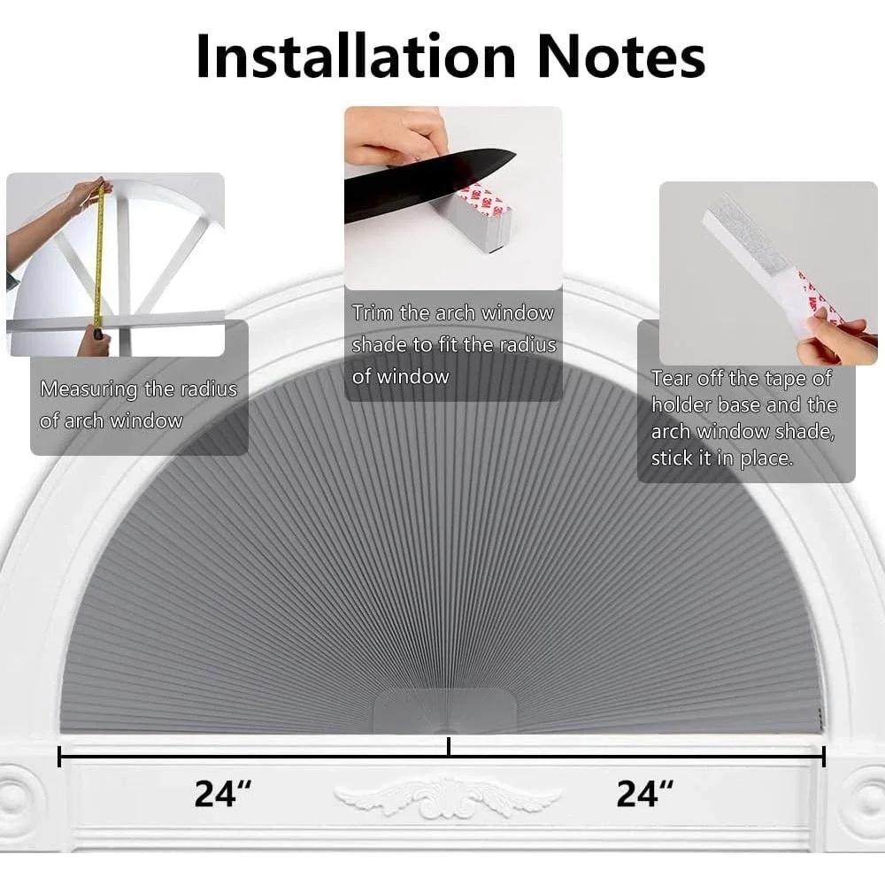 SEEYE 2-Pack Half‎ Circle Blackout Shades 24